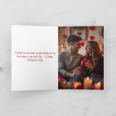 Modern Red Valentine’s Day Photo Card Karte (Innenseite)