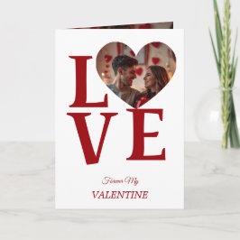Modern Red Valentine’s Day Photo Card Karte