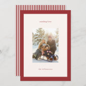 Modern Red Valentine's Day Love Family Photo Feiertagskarte (Vorne/Hinten)