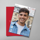Modern Red Vertical Name Graduation Photo Card Einladung
