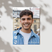 Modern Red Vertical Name Graduation Photo Card Einladung