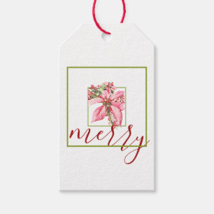 Modern Red Vintag Mercedes Poinsettia Holiday Geschenkanhänger