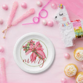 Modern Red Vintag Mercedes Poinsettia Holiday Pappteller (Party)