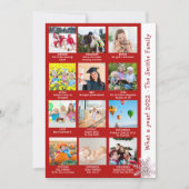 Modern Red What a year in Review Foto Weihnachten (Vorderseite)