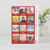 Modern Red What a year in Review Foto Weihnachten (Stehend Vorderseite)