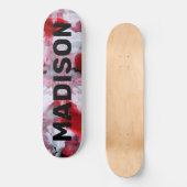 Modern Red White Abstrakt Custom Personalisiert Na Skateboard (Vorderseite)
