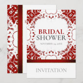 Modern Red White Batik Brautparty Einladung (Vorne/Hinten)