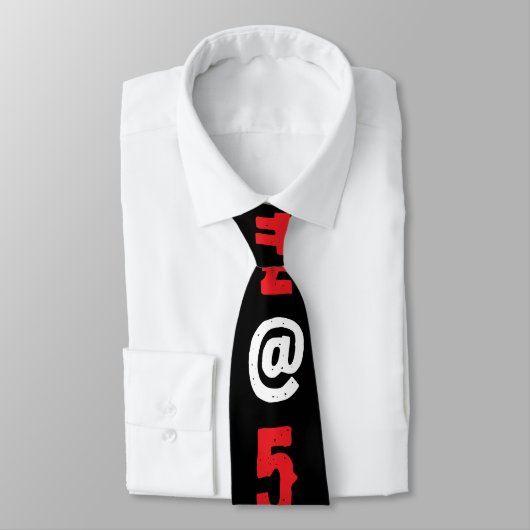 Modern red white black lettering Fashionable  Krawatte (Gebunden)