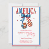 modern Red White &Blue 4th of July Party Einladung (Vorderseite)