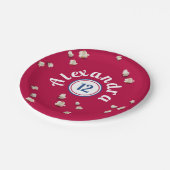 Modern Red White Blue Popcorn American Bday Party Pappteller (Schrägansicht)