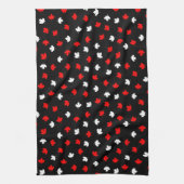 Modern Red White Canada Mapsleaf Black Pattern Geschirrtuch (Vertikal)