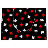 Modern Red White Canada Mapsleaf Black Pattern Große Geschenktüte (Vorderseite)