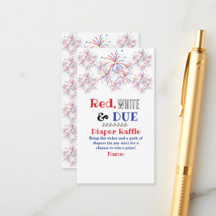 Modern Red White & Due 4. Juli Babydusche Begleitkarte