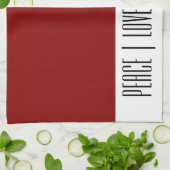 Modern Red White Gold Cat Weihnachten Geschirrtuch (Gefaltet)