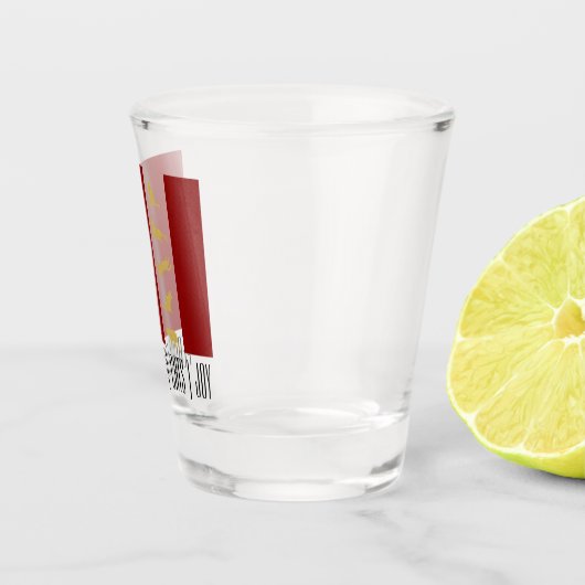 Modern Red White Gold Cat Weihnachten Schnapsglas (Rechts)