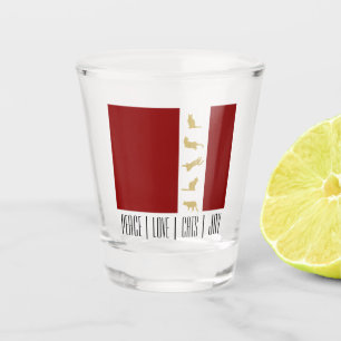 Modern Red White Gold Cat Weihnachten Schnapsglas