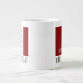 Modern Red White Gold Weihnachtskatze Jumbo-Tasse (Vorderseite)