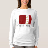 Modern Red White Gold Weihnachtskatze T-Shirt (Vorderseite)