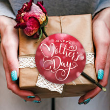 Modern Red White Hearts Happy Mother Day