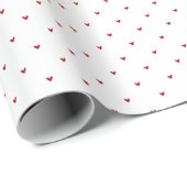 Modern Red & White Hearts Pattern Valentine Day Geschenkpapier (Rolleneckpunkt)