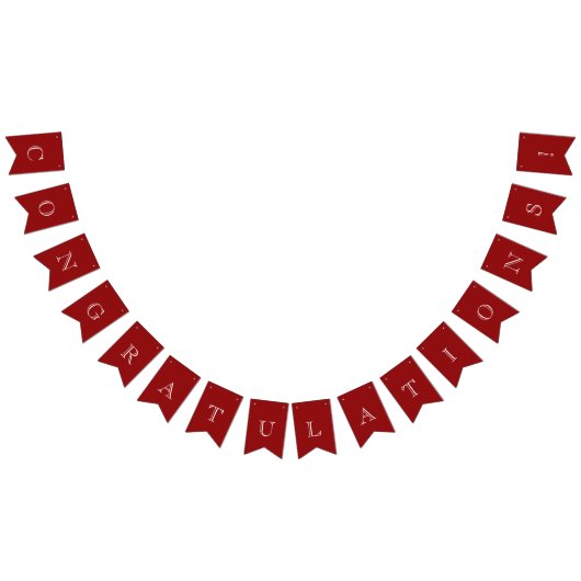 Modern Red & White Herzlichen Glückwunsch Wimpelkette (Alle)