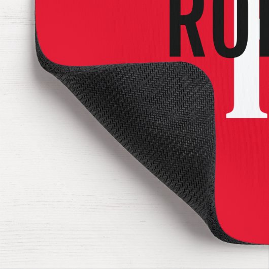 Modern red white monogram men name mouse pad mousepad (Ecke)