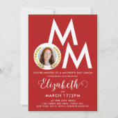 Modern Red White Mother Day Award Lunch Fett Typo Einladung (Vorderseite)