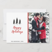 Modern Red & White Polka Dot Evergreen Weihnachten (Vorderseite)