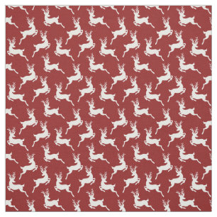 Modern Red White Rentier Weihnachtsmuster Stoff