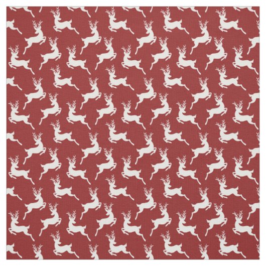 Modern Red White Rentier Weihnachtsmuster Stoff (Muster)