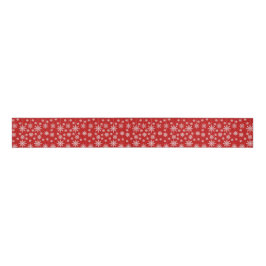 Modern Red & White Snowflake Christmas Holiday  Ripsband