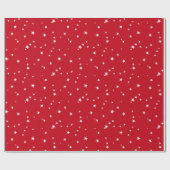 Modern Red White Stars Weihnachten Geschenkpapier (Flach)