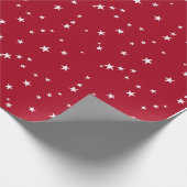 Modern Red White Stars Weihnachten Geschenkpapier (Ecke)