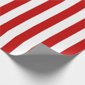 Modern Red White Strip Weihnachtswrapping Paper Geschenkpapier (Ecke)