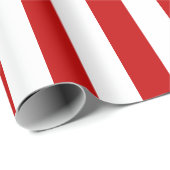 Modern Red White Strip Weihnachtswrapping Paper Geschenkpapier (Rolleneckpunkt)