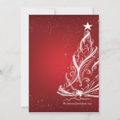 Modern Red & White Weihnachtsfeier Einladung (Rückseite)