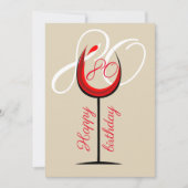 Modern Red Wine Glass 80. Geburtstagskarte (Vorderseite)