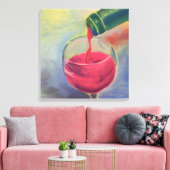 Modern Red Wine Glass Flasche Kunst, Dichtung und  Leinwanddruck (Insitu (Wohnzimmer))