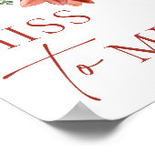 Modern Red Winter Weihnachten Miss an Mrs. Sign Poster (Ecke)