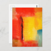 Modern Red Yellow Abstract Painting Postkarte (Vorne/Hinten)