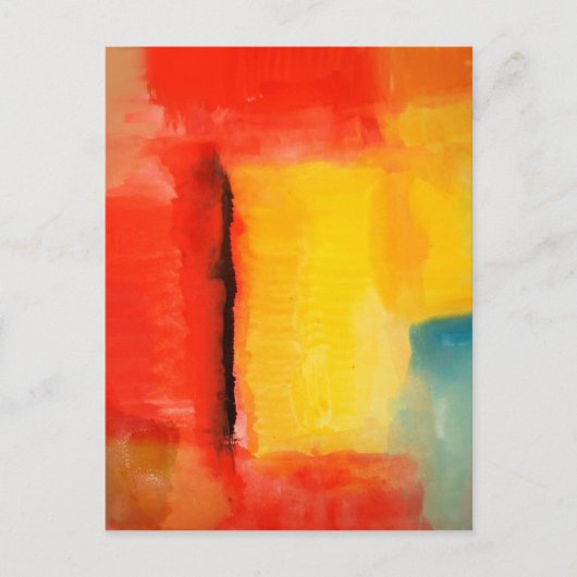 Modern Red Yellow Abstract Painting Postkarte (Vorderseite)