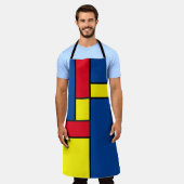 Modern Red Yellow & Blue von De Stijl Art Inspirie Schürze (Getragen)