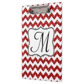 Modern Red Zickzack Monogram Initial Clip Board Klemmbrett (Links)