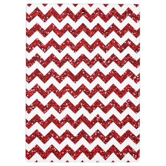 Modern Red Zickzack Monogram Initial Clip Board Klemmbrett (Rückseite)