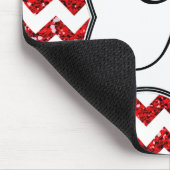 Modern Red Zickzack Monogram Initial Mouse Pad Mousepad (Ecke)