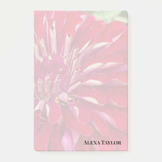 Modern Red Zinnias Post-it Klebezettel (Vorderseite)