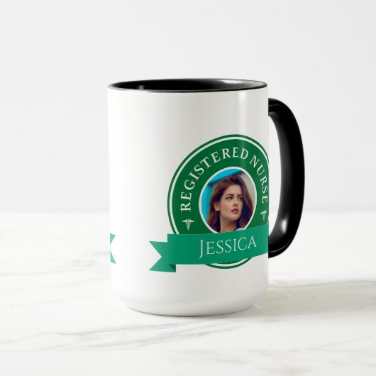 Modern Registered Nurse RN Personalisiert Abzeiche Tasse (VorderseiteRechts)