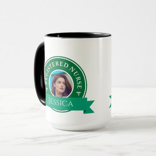 Modern Registered Nurse RN Personalisiert Abzeiche Tasse (Vorderseite Links)