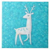 Modern Reindeer Deer Art Holiday Decorative Tile Fliese (Vorderseite)