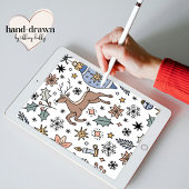 Modern Reindeer Pattern Personalized Christmas Geschenkpapier Set